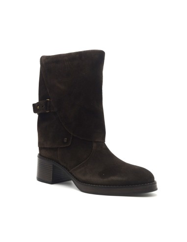 Keys Dotty Lederstiefeletten mit Umschlag und mittlerem Absatz